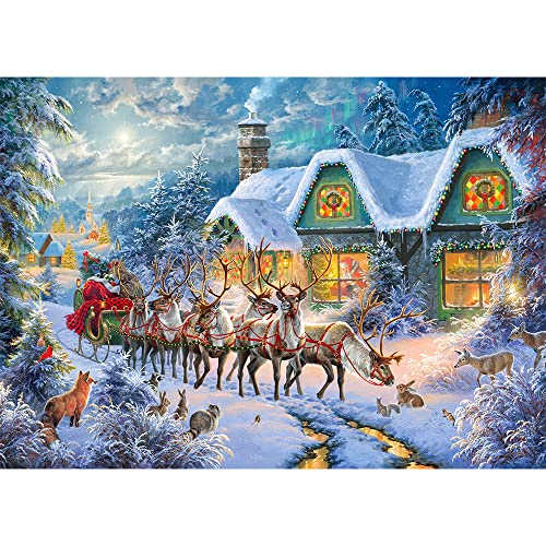 Falaza Christmas Jigsaw Puzzles 1000 Pieces for Adults - Christmas Reindeer Family Holiday Puzzle, Large Jigsaw Puzzle for Educational Gift Home Decor by Falaza
