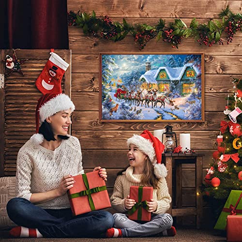 Falaza Christmas Jigsaw Puzzles 1000 Pieces for Adults - Christmas Reindeer Family Holiday Puzzle, Large Jigsaw Puzzle for Educational Gift Home Decor by Falaza