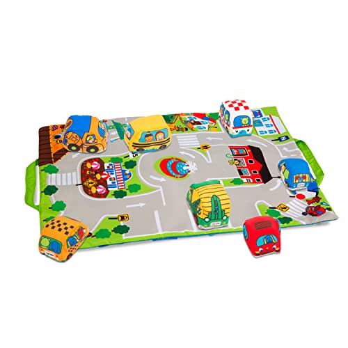 Melissa & Doug Take-Along Town Play Mat (19.25 x 14.25 inches) With 9 Soft Vehicles from Melissa and Doug