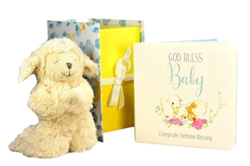 Baby Gift Set with Praying Musical Lamb and Prayer Book in Keepsake Box for Boys and Girls from Tickle & Main