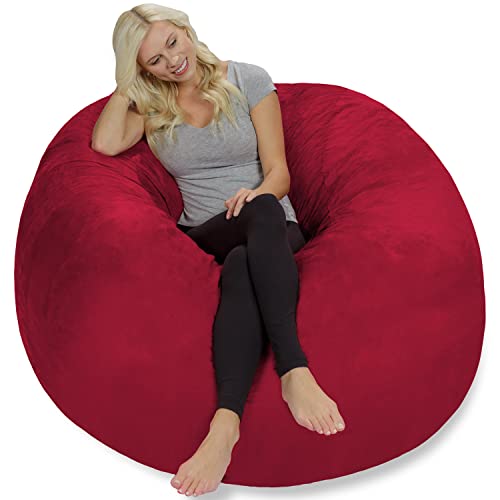 Chill Sack Bean Bag Chair: Giant 5' Memory Foam Furniture Bean Bag - Big Sofa with Soft Micro Fiber Cover - Red from Chill Sack