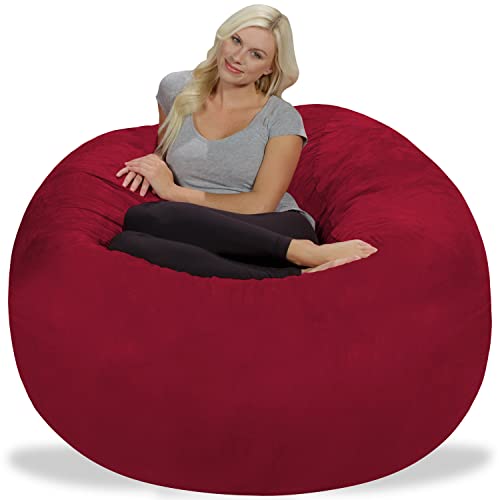 Chill Sack Bean Bag Chair: Giant 5' Memory Foam Furniture Bean Bag - Big Sofa with Soft Micro Fiber Cover - Red from Chill Sack