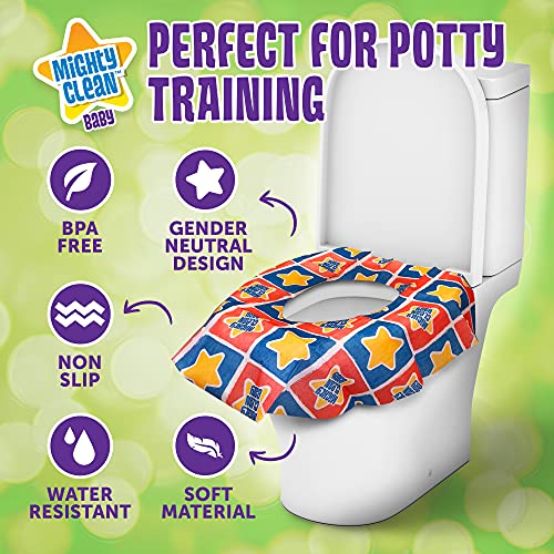 24 Large Disposable Toilet Seat Covers - Portable Potty Seat Covers for Toddlers, Kids, and Adults by Mighty Clean Baby - 2 Packs of 12 Covers from Mighty Clean Baby