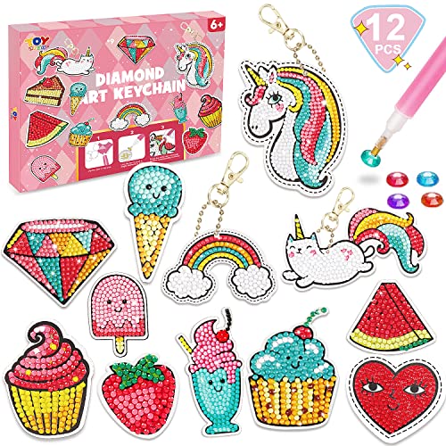 TOY Life Diamond Painting Kit with Keychains, Crafts for Girls Ages 8-12, Diamond Art for Kids, Diamond Dot Gem Art Kits for Kids, Kids Arts and Crafts for Kids Ages 8-12, Unicorn Painting Kit for Kid by TOY Life