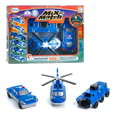 POPULAR PLAYTHINGS Mix or Match Vehicles, Magnetic Toy Play Set, Police from Popular Playthings