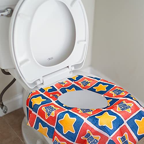 24 Large Disposable Toilet Seat Covers - Portable Potty Seat Covers for Toddlers, Kids, and Adults by Mighty Clean Baby - 2 Packs of 12 Covers from Mighty Clean Baby