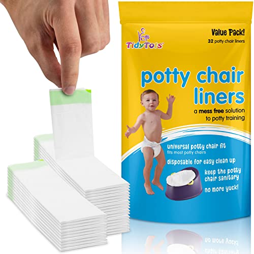 TidyTots Disposable Potty Chair Liners - Value Pack - Universal Potty Chair Fit (fits most potty chairs) - 32 Liners from The Cumberland Companies LLC