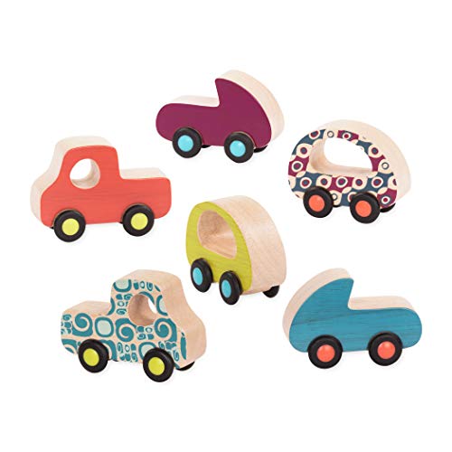 B. Toys â Wooden Cars â 6 Little Toy Cars â Colorful Car Play Set for Toddlers, Kids â Smooth Wooden Vehicles â Free Wheee-Lees â 1 Year + (BX2038Z) by Branford Ltd.