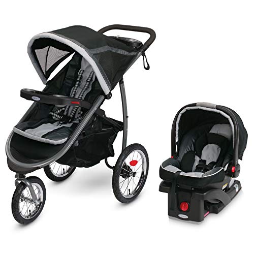 Graco FastAction Fold Jogger Travel System | Includes the FastAction Fold Jogging Stroller and SnugRide 35 Infant Car Seat, Gotham from Graco