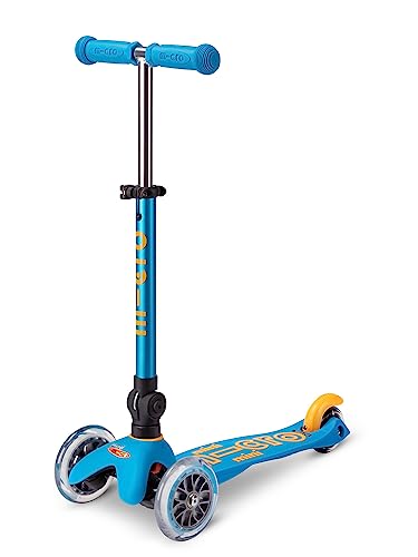 Micro Kickboard - Foldable Mini Deluxe Scooter, 3-Wheeled, Lean-to-Steer, Swiss-Designed, Award-Winning for Toddlers and Preschoolers Ages 2-5 (Ocean Blue) by Micro Kickboard