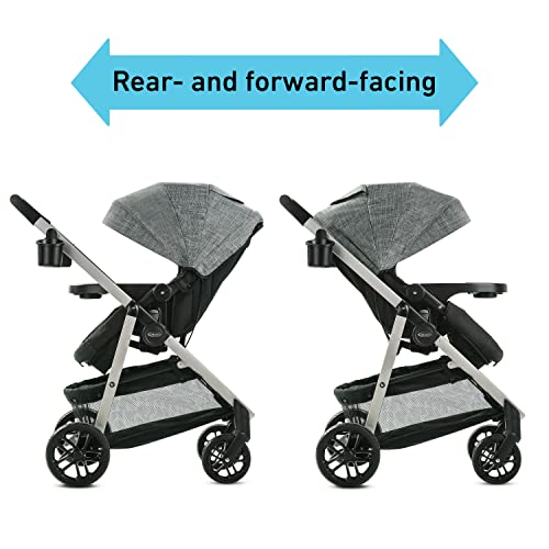 Graco Modes Pramette Stroller, Baby Stroller with True Bassinet Mode, Reversible Seat, One Hand Fold, Extra Storage, Child Tray, Pierce from AmazonUs/GRAR9