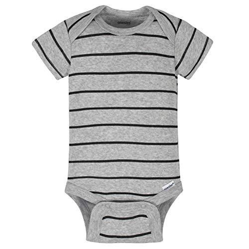 Onesies Brand Baby Boys' 8-Pack Short Sleeve Mix & Match Bodysuits, Grey Hungry, 6-9 Months by 