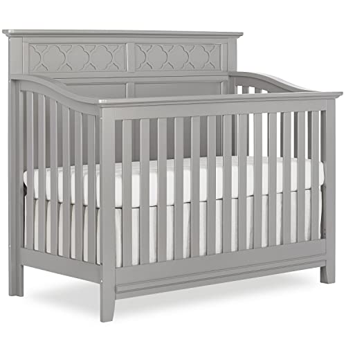 Sweetpea Baby Fairview 4-in-1 Convertible Crib in Silver Grey Pearl, Greenguard Gold Certified from Dream On Me
