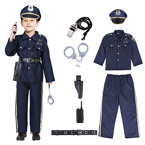 Twister.CK Police Costume for kids Halloween Police Officer Costume ï¼M 8-10ï¼. by Twister.CK