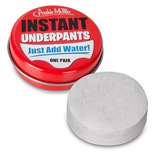 Archie Mcphee Instant underpants. Just add water one pair from Accoutrements