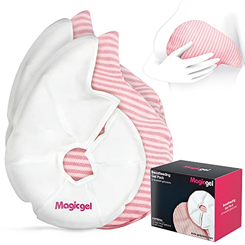 Magic Gel Luxury Breast Therapy Pack | The Breastfeeding Essentials for Nursing Mothers | Includes 2X Breast Ice Packs (Hot or Cold) for Breastfeeding or Breast Augmentation Post Surgery Pain Relief by Magic Gel