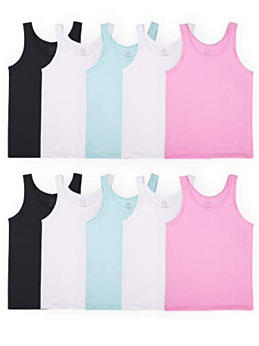 Fruit of the Loom Girls' Undershirts (Camis & Tanks), Tank-10 Pack-Assorted, Medium from Fruit of the Loom
