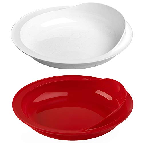 Providence Spillproof 9" Scoop Plate High-Low Adaptive Bowl - 2-Pack - Dish for Disabled, Handicapped, and Elderly Adults with Special Needs from Parkinsons, Dementia, Stroke or Tremors - PSC 996 from Providence Spillproof