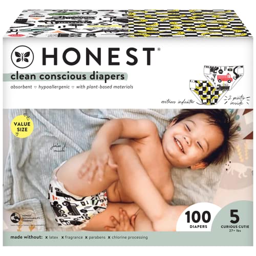 The Honest Company Clean Conscious Diapers, So Delish + All the Letters, Size 5, 100 Count Super Club Box from The Honest Company HPC