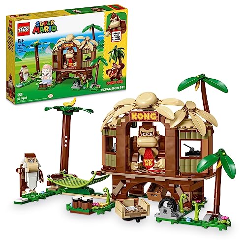 LEGO Super Mario Donkey Kongâs Tree House Expansion Set 71424 Collectible with 2 Buildable Characters; Donkey Kong and Cranky Kong, Combine with Starter Course for a Brithday Gift for Kids Ages 8+ from LEGO