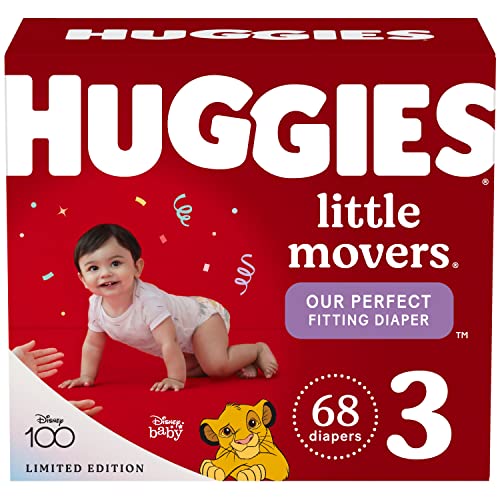 Baby Diapers Size 3 (16-28 lbs), 68 Ct, Huggies Little Movers by Kimberly-Clark Corp.
