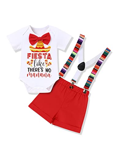 My 1st Cinco De Mayo Outfit Baby Boy Bow Tie Romper Suspender Shorts Mexican Gentleman Clothing Sets from 