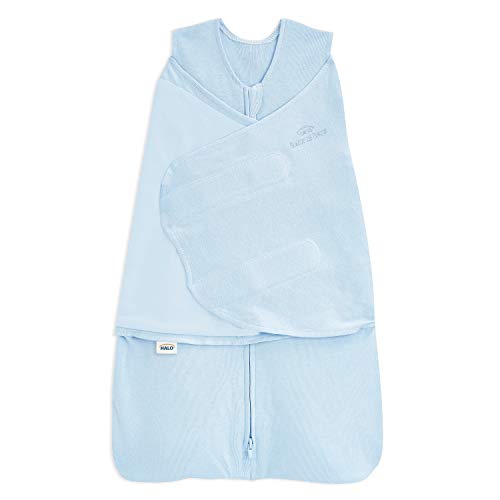 HALO Sleepsack Swaddle 3-6 Months and Wearable Blanket 6-12 Months 100% Organic Cotton 2-Piece Gift Set with Box, TOG 1.5, Chambray from 