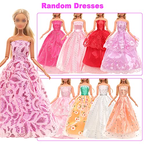 42 PCS Doll Clothes and Accessories 3 PCS Fashion Dresses 4 Tops 4Pants 3 PCS Party Dresses 2 Sets Swimsuits Bikini 6 Braces Skirt 10 Hangers and 10 pcs Shoes for 11.5 inch Doll from BM
