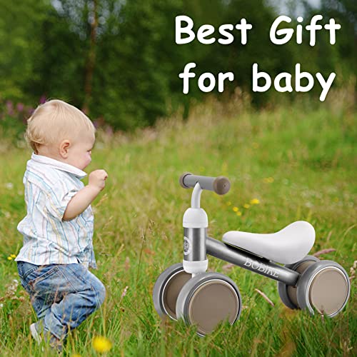 Baby Balance Bike Toys for 1 Year Old Gifts Boys Girls 10-24 Months Kids Toy Toddler Best First Birthday Gift Children Walker No Pedal Infant 4 Wheels Bicycle â¦ (Silver) by Bobike
