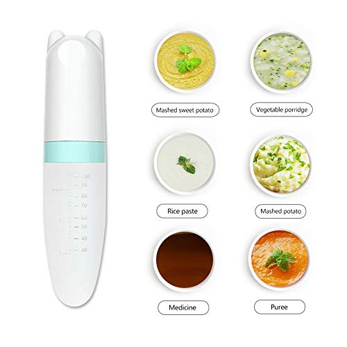 Burabi Silicone Squeeze Feeding Spoon, Baby Food Dispensing Spoon with Dust Cover, BPA Free by Burabi