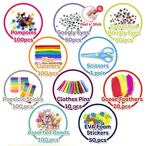 Olly Kids Arts and Crafts Supplies Set- 1000+ Pieces Giftable Craft Box for Kids: DIY Craft Supplies for Toddlers, School Project, and Homeschool by Olly Kids