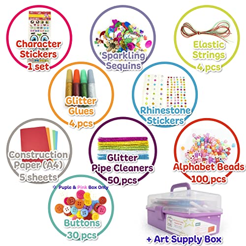Olly Kids Arts and Crafts Supplies Set- 1000+ Pieces Giftable Craft Box for Kids: DIY Craft Supplies for Toddlers, School Project, and Homeschool by Olly Kids
