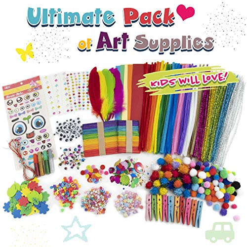 Olly Kids Arts and Crafts Supplies Set- 1000+ Pieces Giftable Craft Box for Kids: DIY Craft Supplies for Toddlers, School Project, and Homeschool by Olly Kids