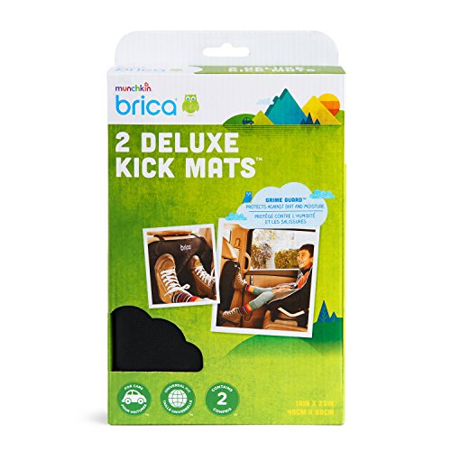 Munchkin Brica Deluxe Kick Mats Car Seat Protector, Black, 2 Pack by Munchkin