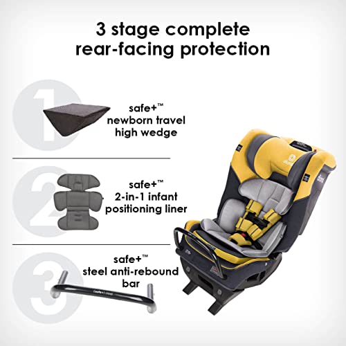 Diono 2020 Radian 3QX, 4-in-1 Convertible, Safe+ Engineering, 3 Stage Infant Protection, 10 Years 1 Car Seat, Fits 3 Across, Yellow Mineral by AmazonUs/SULY9