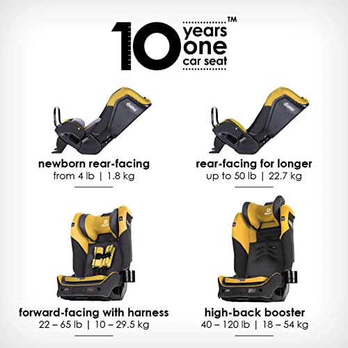 Diono 2020 Radian 3QX, 4-in-1 Convertible, Safe+ Engineering, 3 Stage Infant Protection, 10 Years 1 Car Seat, Fits 3 Across, Yellow Mineral by AmazonUs/SULY9