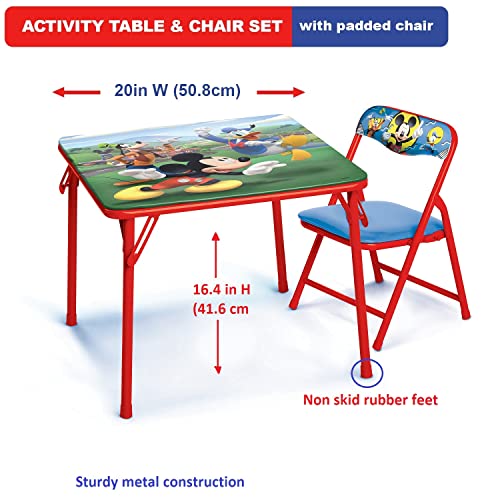 Disney Junior 45704 Mickey Kids Table & Chair Set, Junior Table for Toddlers Ages 2-5 Years ,20" x 20" from Jakks