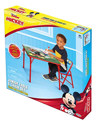 Disney Junior 45704 Mickey Kids Table & Chair Set, Junior Table for Toddlers Ages 2-5 Years ,20" x 20" from Jakks