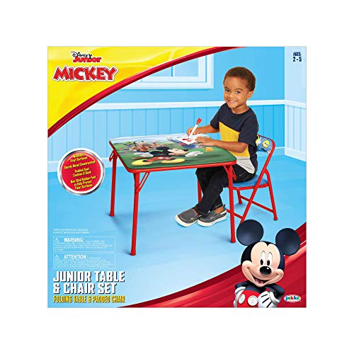 Disney Junior 45704 Mickey Kids Table & Chair Set, Junior Table for Toddlers Ages 2-5 Years ,20" x 20" from Jakks