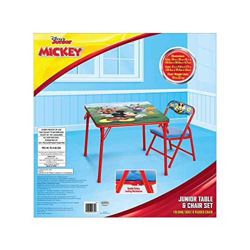 Disney Junior 45704 Mickey Kids Table & Chair Set, Junior Table for Toddlers Ages 2-5 Years ,20" x 20" from Jakks