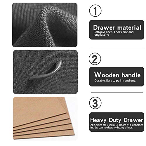 ALLZONE Dresser for Bedroom,Storage Chest Organizer, 5 Fabric Drawers Furniture for Closet, Kids Toy Organization,Wooden Table and Metal Frame, Charocal Grey from ALLZONE