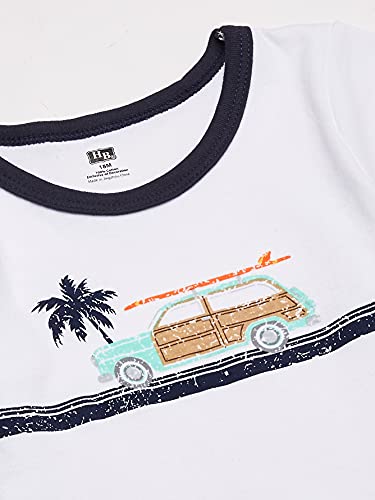Hudson Baby Unisex Baby Cotton Bodysuit, Shorts and Shoe Set, Surf Car, 12-18 Months by Hudson Baby