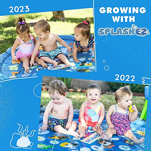 SplashEZ 3-in-1 Splash Pad, Sprinkler for Kids and Wading Pool for Learning â Childrenâs Sprinkler Pool, 60ââ Inflatable Water Summer Toys â âUSA MAPâ Outdoor Play Mat for Babies & Toddlers from SplashEZ