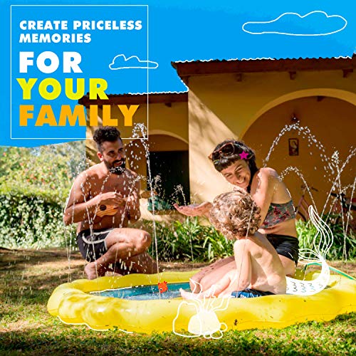 SplashEZ 3-in-1 Splash Pad, Sprinkler for Kids and Wading Pool for Learning â Childrenâs Sprinkler Pool, 60ââ Inflatable Water Summer Toys â âUSA MAPâ Outdoor Play Mat for Babies & Toddlers from SplashEZ