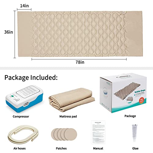 Marsdirw Bed Pad to Prevent Bed Sores Air Alternating Pressure Mattress Topper for Hospital Bed with Electric Quiet Pump System Colchon Antiescaras para Ancianos, Szie 36" x 78" x 3" from Funana Home Furnishing Culture Co., Ltd.