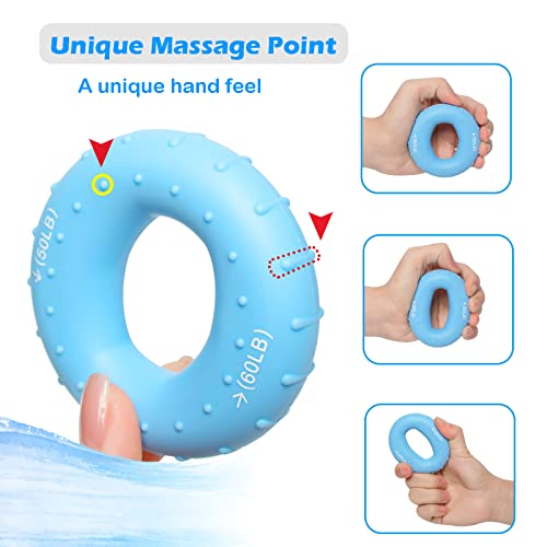 Hand Grip Strengthener, (30-80lbs), Hand Strengthener, Grip Strength Trainer, Hand Exercisers for Strength, Wrist Pain, Carpal Tunnel Relief, Stress Relief,Great for Athletes, Pianists, Therapy by Pnrskter