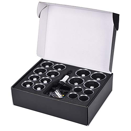 Cupping Set Professional Chinese Acupoint Cupping Therapy Sets, Suction Hijama Cupping Set with Vacuum Magnetic Pump Cellulite Cupping Massage Kit 22-Cup by MUCHOO
