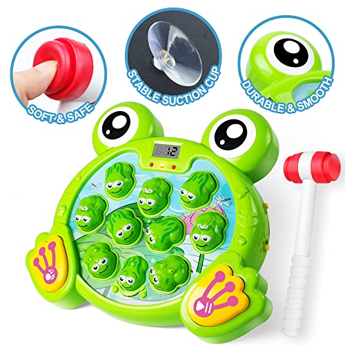 YEEBAY Interactive Whack A Frog Game, Learning, Active, Early Developmental Toy, Fun Gift for Age 3, 4, 5, 6, 7, 8 Years Old Kids, Boys, Girls,2 Hammers Included by YEEBAY