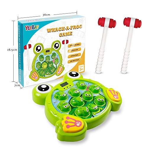 YEEBAY Interactive Whack A Frog Game, Learning, Active, Early Developmental Toy, Fun Gift for Age 3, 4, 5, 6, 7, 8 Years Old Kids, Boys, Girls,2 Hammers Included by YEEBAY
