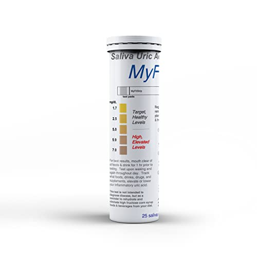 Uric Acid Test Strips - Track What Foods and Dietary Supplements Elevate and Lower inflammatory Uric Acid. Check with MyFitStrip, Packet of 10 Saliva Test Strips from Berkeley Fit/MyFitStrip